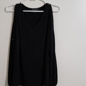 INC black cold shoulder blouse